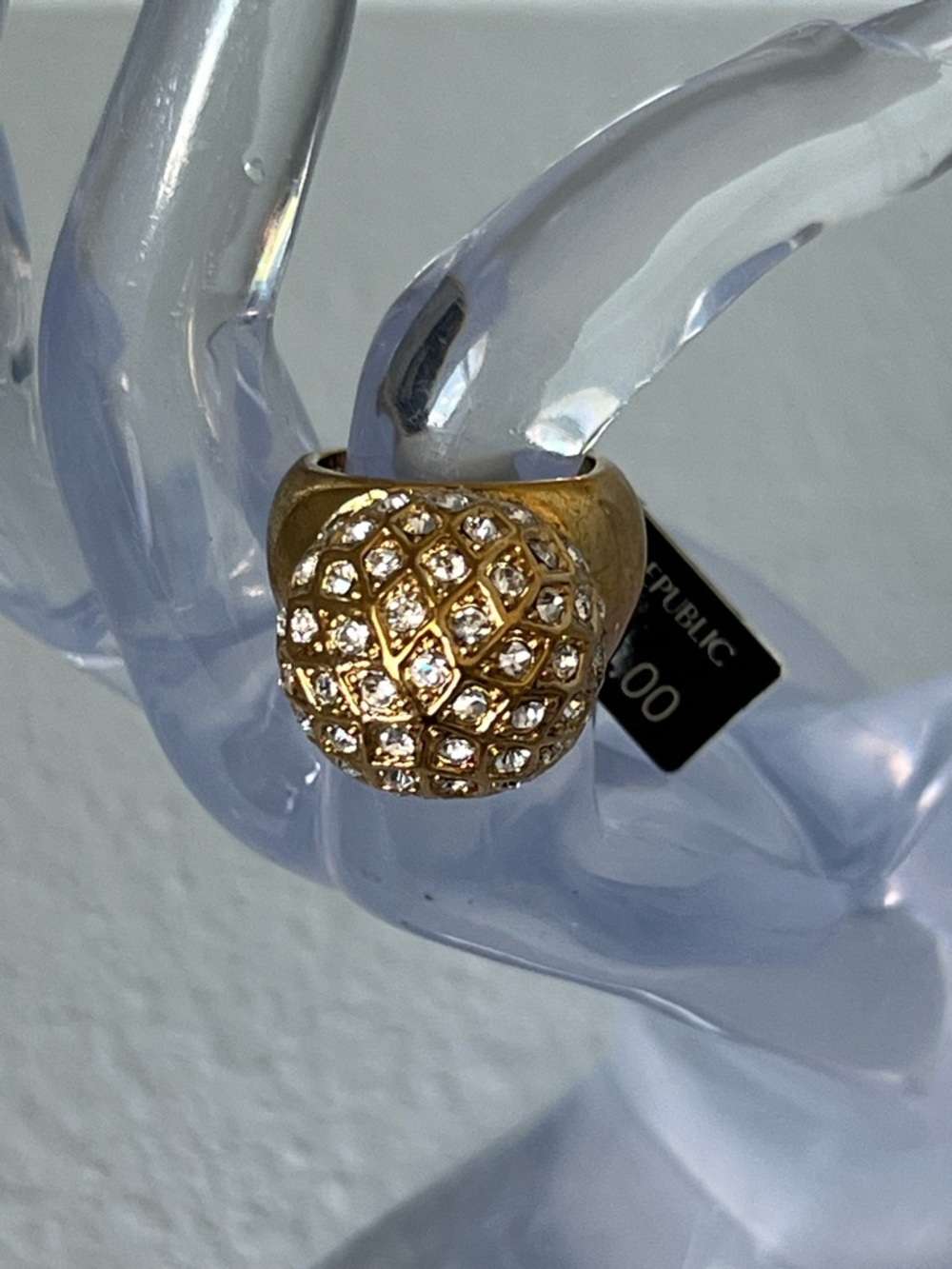 Banana Republic Gold Crystal Dome Statement Ring